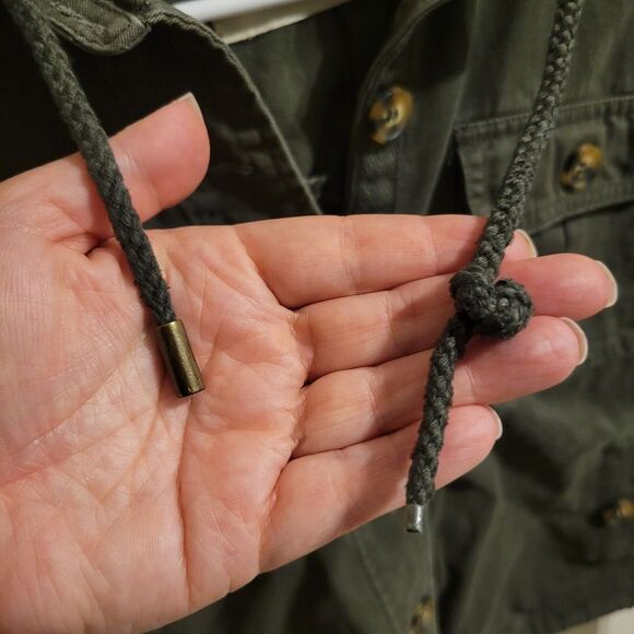 Ashley‎ 26 International Jacket Womens L Green Utility Hooded Cropped Trendy - Picture 6 of 16